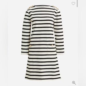 NWT J. Crew Mariner Cloth Striped Dress with Gold Buttons